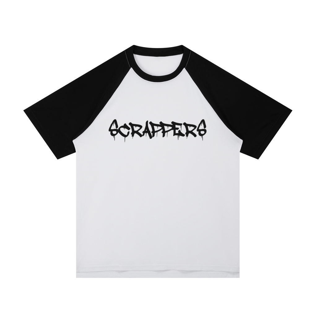 Hustle Harder Contrast Raglan Sleeve Mesh T-Shirt